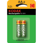 Kodak rechargeable AA battery 2600mAh (2 pack)
