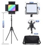 ⁦LED VIDEO RGB studio 2in1 light kit 2⁩ - الصورة ⁦3⁩