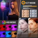 ⁦LED VIDEO RGB studio 2in1 light kit 2⁩ - الصورة ⁦9⁩