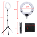 ⁦LX-480S selfie ring light with tripod stand carry bag 3200-5500k,USB for phone pink⁩ - الصورة ⁦2⁩