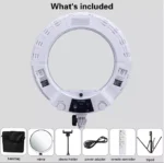 ⁦LX-480S selfie ring light with tripod stand carry bag 3200-5500k,USB for phone pink⁩ - الصورة ⁦4⁩