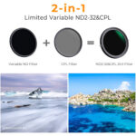⁦K&F Concept Nano-X Series Variable ND & CPL 2-in-1 Filter (77mm,1 to 5-Stop)⁩ - الصورة ⁦2⁩